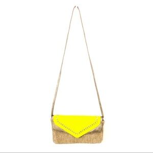 Jessica Simpson Patent Straw Crossbody Handbag